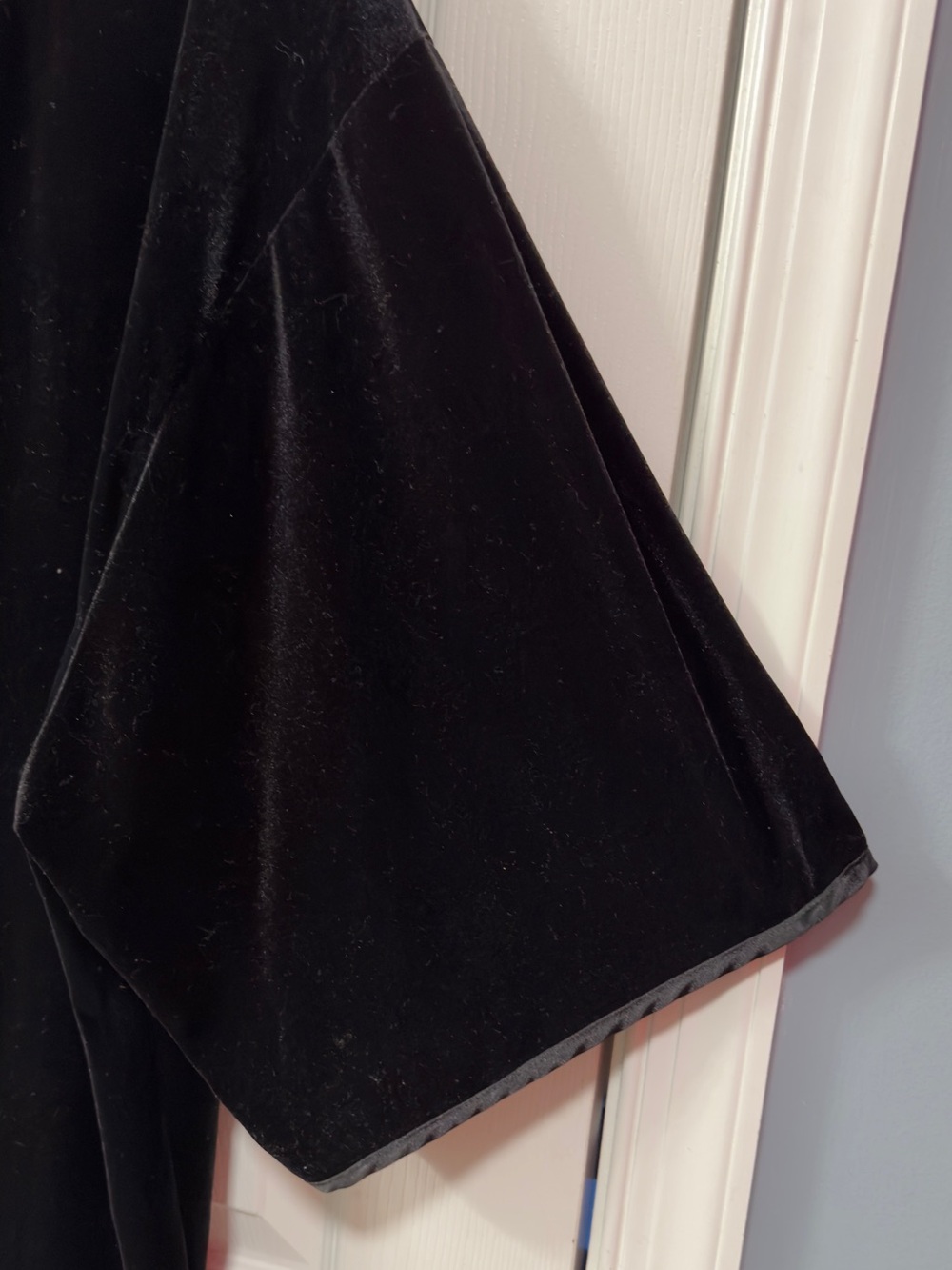 URBAN Romantics Black Velvet Kimono Open Front Longline Kimono Duster Jacket. - Picture 8 of 15